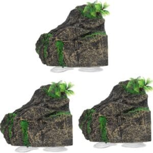 Yardwe 3 Piezas Casa Escondite Plataforma Decorativa para Tomar El Sol Hábitat De Tortuga Decoración De Pecera Suelo De Reptil Accesorios De Peces para Tanque Rampa para Tortugas Resina