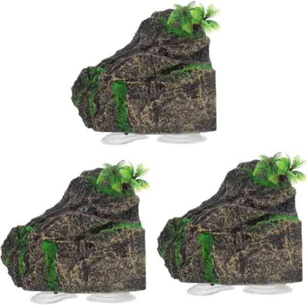 Yardwe 3 Piezas Casa Escondite Plataforma Decorativa para Tomar El Sol Hábitat De Tortuga Decoración De Pecera Suelo De Reptil Accesorios De Peces para Tanque Rampa para Tortugas Resina