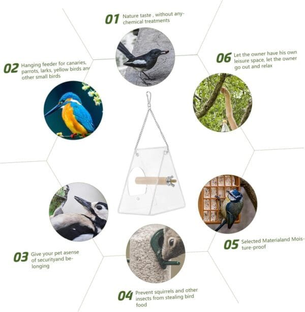 YARNOW 1 Pc comedero para pájaros contenedores para Comida comedero portátil para pájaros comedero pajaros Exterior Bird Feeder envase comederos para pájaros Jaula de Comida para pájaros - Image 6