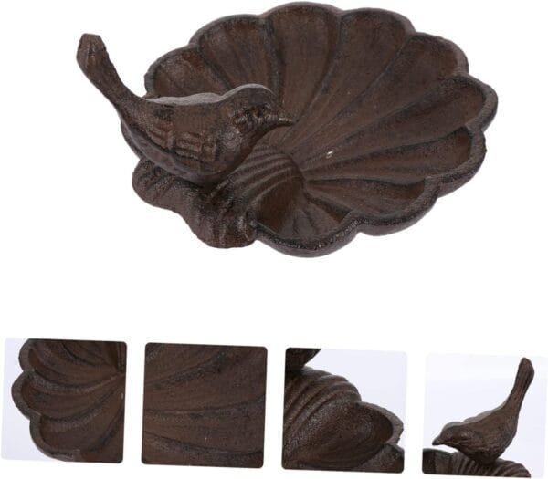 STOBAZA Comedero para Pájaros De Forjado Comedero para Pájaros Silvestres Decoración De Jardín Decoración De Ardilla Contenedor De Comida para Pájaros Bandejas De Comida Ventana - Image 4