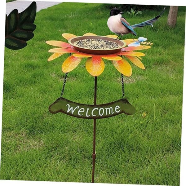 Yardwe Comedero para Pájaros De Girasol Comedero Decorativo para Pájaros Contenedor De Comida para Pájaros De Jardín Comederos para Pájaros Decoración Alimentar Envase Hierro Forjado - Image 9