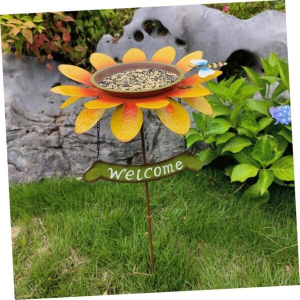 Yardwe Comedero para Pájaros De Girasol Comedero Decorativo para Pájaros Contenedor De Comida para Pájaros De Jardín Comederos para Pájaros Decoración Alimentar Envase Hierro Forjado - Image 3