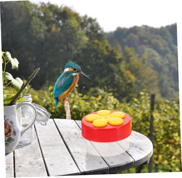 DIKACA 1 Juego Comedero para Pájaros De Flores Comederos De Anillo De Colibrí Contenedor De Comida para Pájaros Comedero para Pájaros De Jardín Dispensador Paloma El Plastico - Image 9