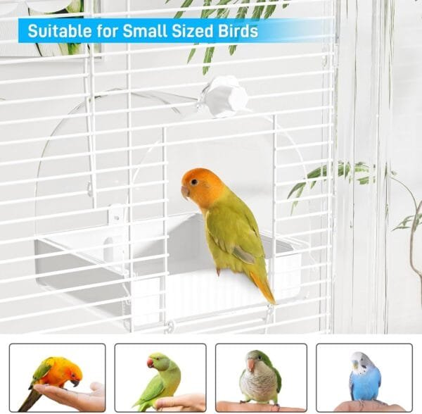 BUCATSTATE Casa de baños para jaula de pájaros, 3 en 1 multifunción colgante bañera/cuenco/casa bebedero para pájaros, cuenco para jaula, accesorio adecuado para inseparables, periquitos - Image 5