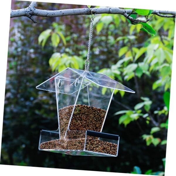 YARNOW 2 Piezas Terrarios Comedero para Pájaros Comedero Pajaros Exterior Caja De Comida para Pájaros Acrílico - Image 9