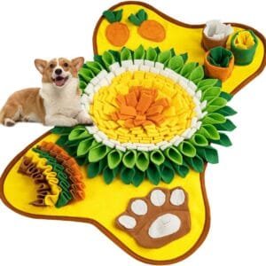 Avont Tapete Buscador de Comida para Perro, Alfombrilla Interactiva de Olfatear para Perro Dog Snuffle Mat Alimentador Lento para Gatos y Conejos -Patrón Zanahoria