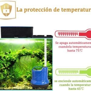 Homvik Bomba de Agua Sumergible 3000L/H 60W con 3 Boquillas Bomba de Agua para Fuente Acuario Estanque Pecera Ultra Silencioso Circulación de Agua Dulce y Marino 3.5m de Altura - Azul