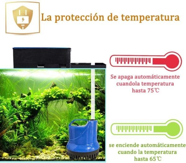 Homvik Bomba de Agua Sumergible 3000L/H 60W con 3 Boquillas Bomba de Agua para Fuente Acuario Estanque Pecera Ultra Silencioso Circulación de Agua Dulce y Marino 3.5m de Altura - Azul