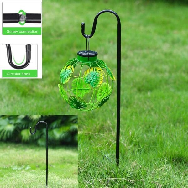 DDGAO Poste de comedero para pájaros Salvajes. Estación de alimentación con remate Decorativo y Dos Ganchos para Cualquier alimentador como Semillas, maní, Girasol y Bola de Grasa - Image 5