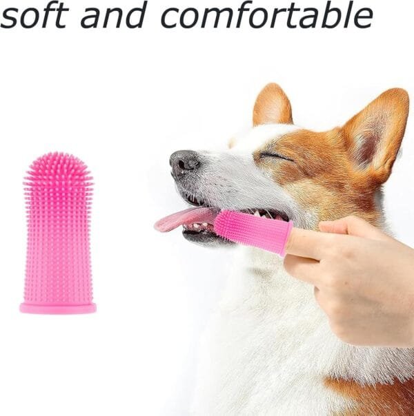 ieron 4 cepillos de dientes para perros, cuidado dental para mascotas, herramientas de limpieza de dientes de silicona 360º para perros, gatos con caja - Image 4