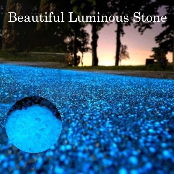 Herefun Piedras Luminosas Decorativas, 300g Gravilla Piedras Luminosas Azul, Guijarros Luminosas Fluorescentes para Casa, Jardín, Acuario y Pecera (Azul) - Image 2