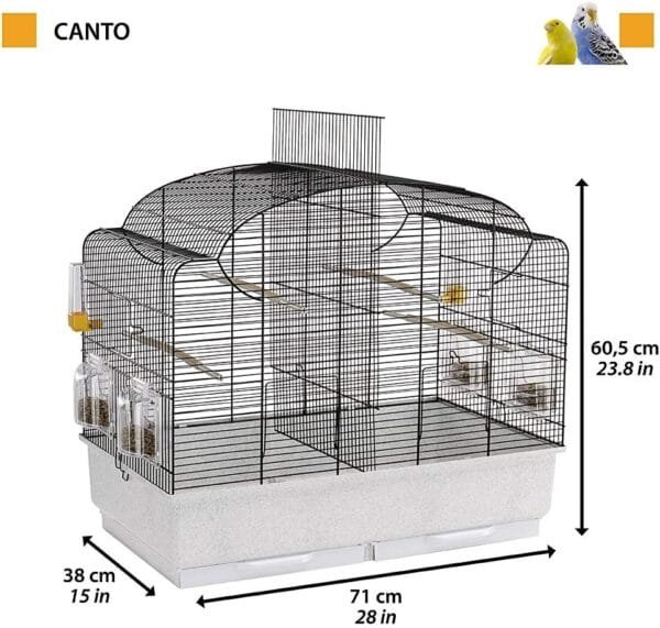 Ferplast Jaula para Canarios y Pájaros Exóticos CANTO, Jaula de cría con Separador y Accesorios - Image 2