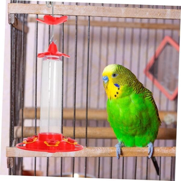 Yardwe Comedero para Colibríes Plato De Comida para Pájaros Comedero para Jaula De Pájaros Comedero De Agua para Colibríes Comederos Colgantes para Pájaros Colibrí Agua Planchar Rojo - Image 6