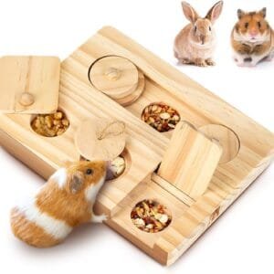 TOGHPUW Juguetes para Hamsters, Juguetes para Animales, Conejos Accesorios, Juguete De Madera 6 En 1, Adecuado para Cobayas, Conejos, Chinchillas Y HáMsters