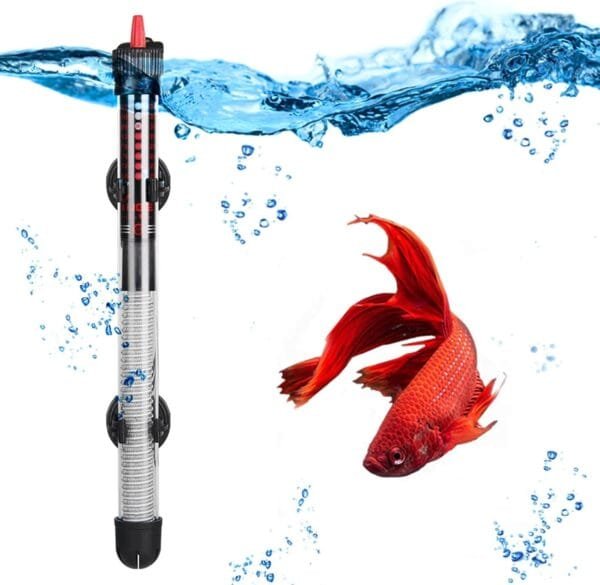 Ailgely Calentador Acuario Sumergible 25W, Mini Varilla de Calentamiento del Acuario con Termostato y 2 ventosas, Calentador de acuarios para Tanques de Peces y acuarios (30 L)