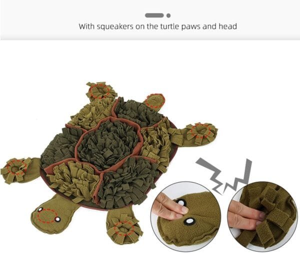 Btgghytr Juguete de peluche para perros, tapete de peluche para olfatear con tortuga, juguete interactivo para masticar, alivia el estrés y mejora la salud - Image 8