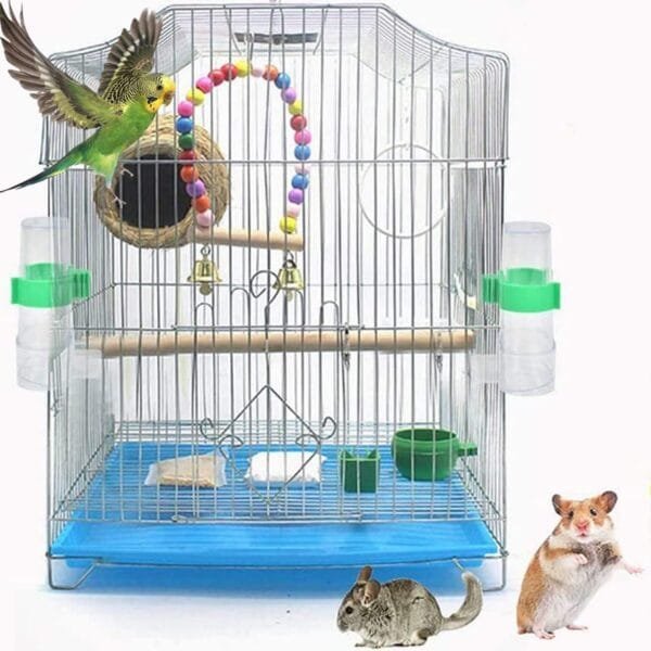 2 Piezas Comedero Automático De Semillas, Pájaros Dispensador De Alimentos, Comedero para Pájaros, Accesorios para Jaulas, Pájaros Dispensadora De Agua, para Pájaros, Loros - Image 7