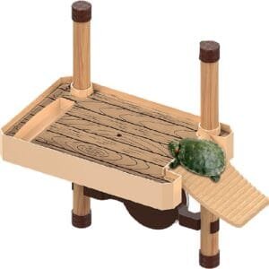 RoseFlower Plataforma Flotante para Reptiles, Tortugas Basking Plataforma con Ventosas para Acuario, Terraza Flotante de Tortugas con Escalera, para Reptiles y Anfibios Tomar el Sol Descansar #S