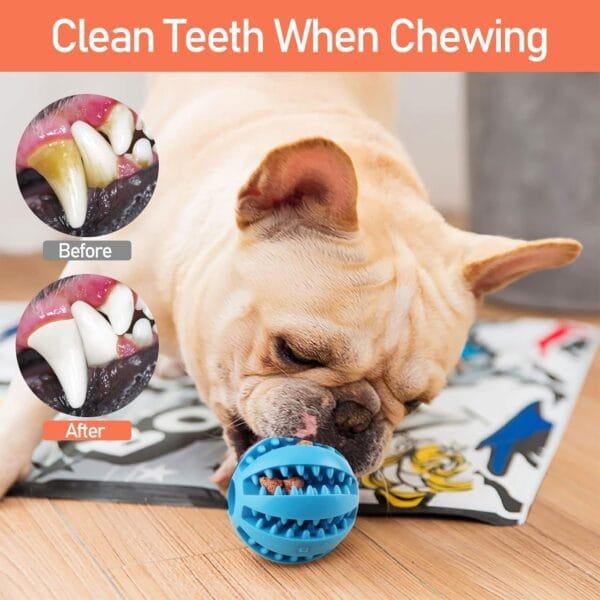 2pcs Pelota de Caucho Natural para Perros, Pelota Duradera para Comedero de Perros, Juguete para Limpieza de Dientes de Perro, Pelota Perro Indestructible,Juguetes Interactivos para Perros(6 cm) - Image 5