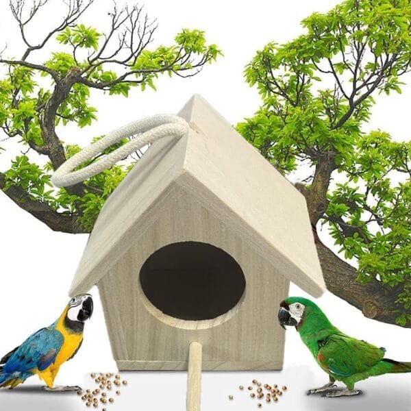 Casa de Pájaros de Madera, Casa de Nidos de Pájaros de Madera, Jaula para Pájaros de Madera Accesorios para Pájaros, Nido de Madera para Pájaros, para Periquitos, Loros, Periquitos y Periquito - Image 2