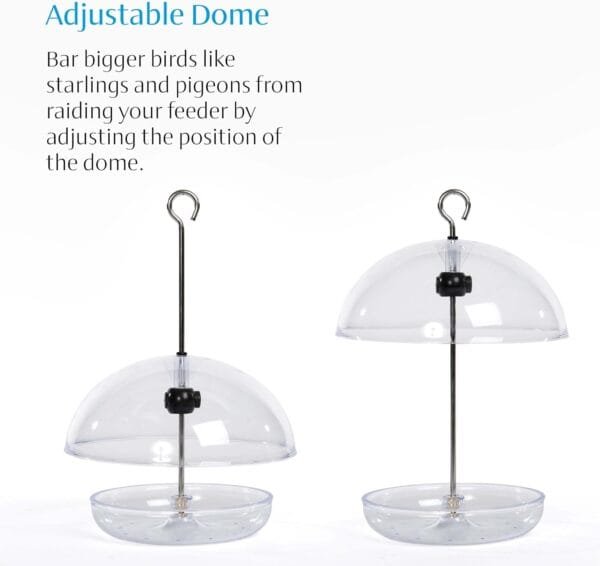 Comedero para pájaros Transparente con Forma de cúpula de Lluvia de 15 cm con Texto en inglés I Love Robins Rellena con Semillas de pájaros o Gusanos de Comida. - Image 3