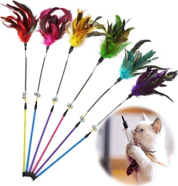 Juguete Gato Pluma,Plumas Gato,Para Gato Jugar Solo Juguetes Interior Gatitos