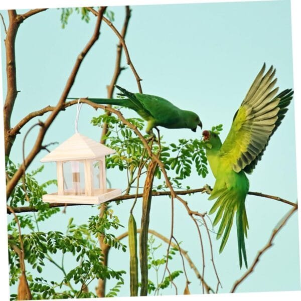 Yardwe 1 Pc comedero para pájaros de Madera comederos comedero para pájaros al Aire Libre comedero pajaros Bird Feeder contenedores para Comida bandejas Soporte para Comida de pájaros - Image 8