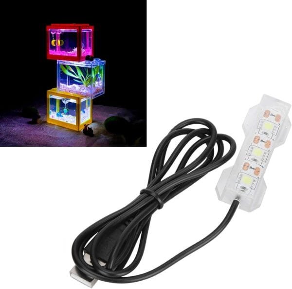 Joyzan Luz de Acuario Pequeña, LED Ultrabrillante para Tanque Peces Lámpara Suave Mini Decoración Decoraciones Subacuáticas Iluminación Diaria Escritorio Plantas Agua Dulce Jardín Interior Pecera - Image 6