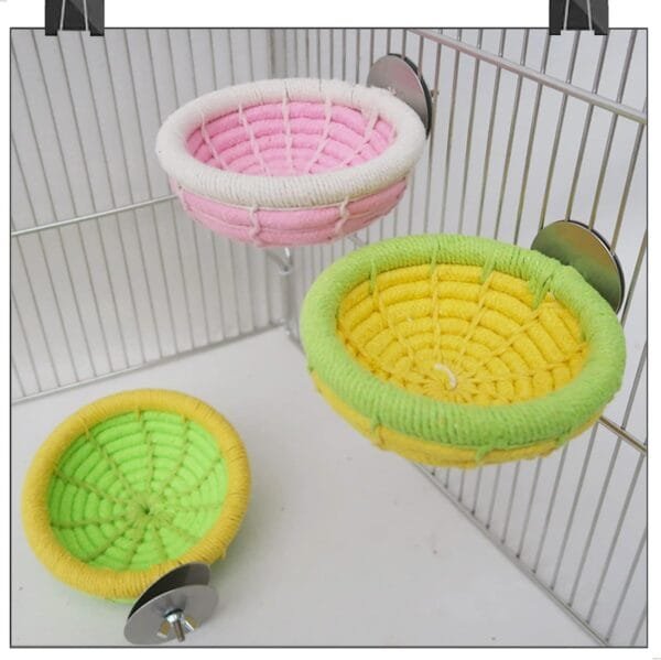 Nidos Para PáJaros Nido Periquitos - Cuerda AlgodóN Hecha A Mano CríA Loros Jaulas Juguete CacatúA Tejida Accesorios Periquito PinzóN Canario Y Pajarita PequeñA Jaula De Loro, Amarillo 1 Pieza - Image 9