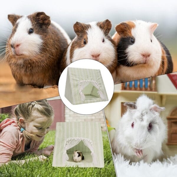 Bunny Teepee | Escondite triangular de conejo suave - Elegante escondite triangular lavable para conejos, accesorios de jaula de animales pequeños para dormir y relajarse - Image 4