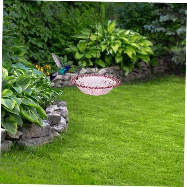 Yardwe 5 Piezas Comedero para Colibríes Bebedero De Aves Silvestres Baño De Pájaros Bandeja De Baño Colgante para Pájaros Comedero para Loros Plato De Comida para Pájaros Planchar Púrpura - Image 2