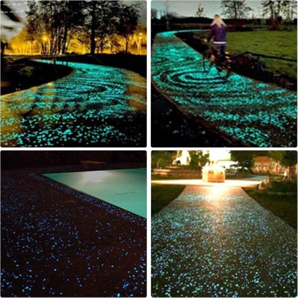 Herefun Piedras Luminosas Decorativas, 300g Gravilla Piedras Luminosas Azul, Guijarros Luminosas Fluorescentes para Casa, Jardín, Acuario y Pecera (Azul) - Image 3