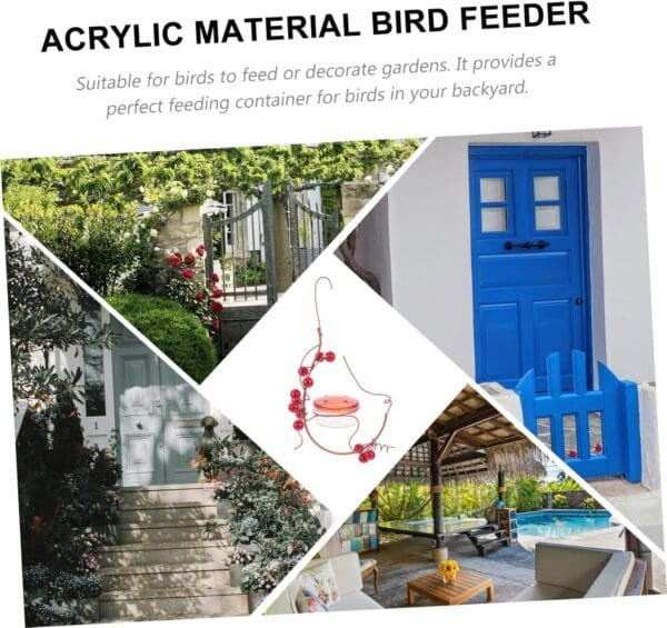 YARNOW Comedero para Colibríes Puertos De Alimentación para Comedero para Pájaros Comederos para Pájaros Pinzones Comedero Exterior para Pájaros Suministros De Cría Comida De Pajaro Metal - Image 7