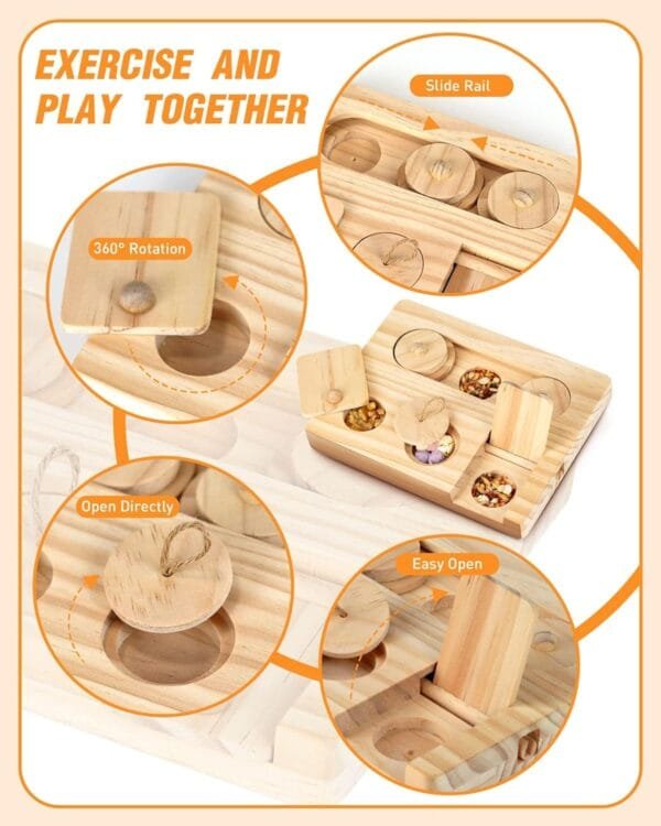 TOGHPUW Juguetes para Hamsters, Juguetes para Animales, Conejos Accesorios, Juguete De Madera 6 En 1, Adecuado para Cobayas, Conejos, Chinchillas Y HáMsters - Image 3