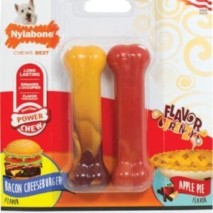 Nylabone - Cheeseburguer & Apple Twin Pack