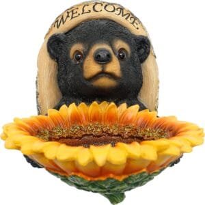 FLORA GUARD Dispensador de comida para pájaros, bandeja de girasol, comedero para pájaros, decoración de árbol para exteriores, decoración de jardín caprichosa, para valla de tronco de árbol-yar