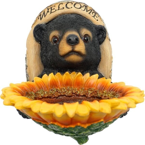 FLORA GUARD Dispensador de comida para pájaros, bandeja de girasol, comedero para pájaros, decoración de árbol para exteriores, decoración de jardín caprichosa, para valla de tronco de árbol-yar
