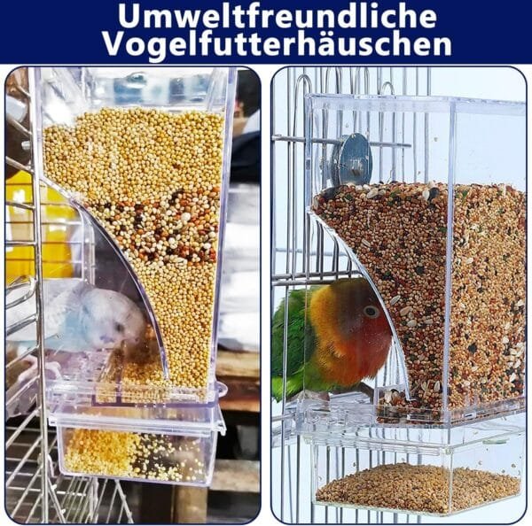 Comedero automático para pájaros, loros, comedero para pájaros, acrílico, transparente, comedero para pájaros, jaula para pájaros, accesorios para cacatúas, accesorios para periquitos, accesorios para - Image 6