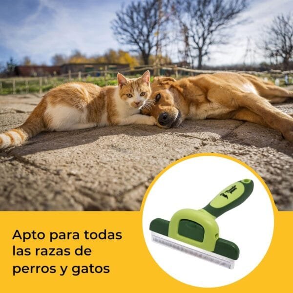 Thunderpaws Peine Profesional para Mascotas, Herramienta de Cuidado para Perros, D-Shedz para Razas de Perros, Gatos con Pelo Corto o Largo, Pequeño, Mediano y Grande (Verde) - Image 5