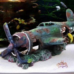 XUBX Adornos de decoración de acuarios, Acuario Decor, Artificiales Tanque Decoración, Decoración de aeronave, Ornamento del Acuario del aeronave de Pesca de la Resina, Pecera Adorno para Acuario