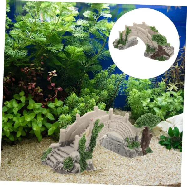 BESPORTBLE Puente decorativo para acuario, puente de reptiles, mini puente de arco, refugio de camarones, cueva de tortugas, casa de reptiles, jardines de hadas, puente, decoración de peceras, mini - Image 4