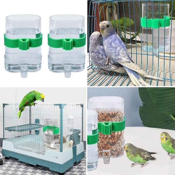2 Piezas Comedero Automático De Semillas, Pájaros Dispensador De Alimentos, Comedero para Pájaros, Accesorios para Jaulas, Pájaros Dispensadora De Agua, para Pájaros, Loros - Image 8