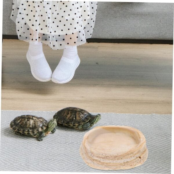 BESPORTBLE Comedero para Reptiles Plato De Comida De Tortuga Plato De Alimentación De Mascotas sobre Orugas Cuenco De Agua para Reptiles Plato De Gusano Reptil Plato De Agua De Tortuga Resina - Image 2