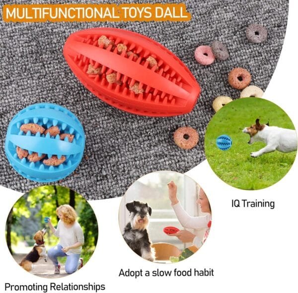 2pcs Pelota de Caucho Natural para Perros, Pelota Duradera para Comedero de Perros, Juguete para Limpieza de Dientes de Perro, Pelota Perro Indestructible,Juguetes Interactivos para Perros(6 cm) - Image 7