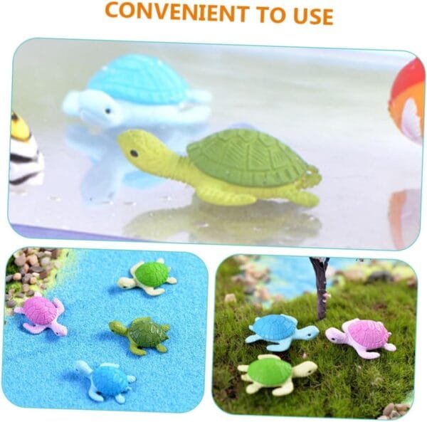 YARNOW 40 Piezas Micro Paisaje Tortuga Pequeñas Tortugas Marinas Pequeños Patos De Goma para Tanques De Tortugas Estatua De Tortuga En Miniatura Juguete Resina Vidrio - Image 8