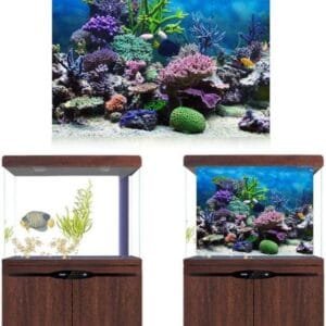 Mumusuki Cartel de Acuario Submarino Coral Marino Tanque de Peces Cartel de Fondo Espesar PVC Adhesivo Estático Adhesivo Telón de Fondo Papel Decorativo Adhesivos Adhesivos(76 * 30cm)