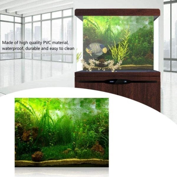 Fondo del Acuario Cartel Verde Agua Hierba Estilo acuático Fondo del Tanque de Peces Decoración Adhesiva de PVC Papel de la pecera Papel Tapiz Decoración(76 * 30cm) - Image 3