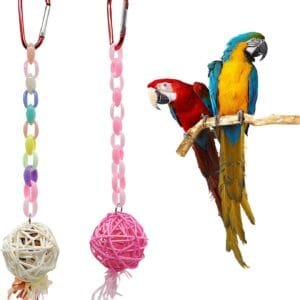 CutitiUU Juguetes para Pájaros,2 Piezas Juguetes para Periquitos,Juguetes De Trituración De Pájaros,Accesorios para Jaulas De Pájaros para Aliviar El Aburrimiento,para Aves Pequeñas Y Medianas (B)