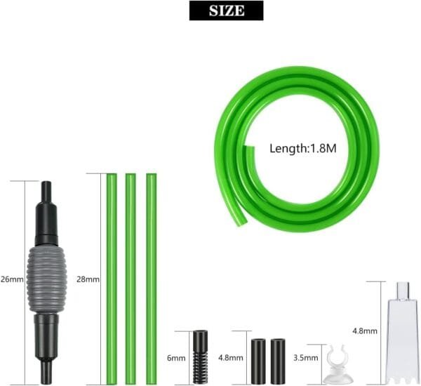 Noosverl Sifonador Acuario para Cambio de Agua, Sifonador de Agua, bomba de cambio de agua para tanque de peces, Limpiador de acuario & peceras & grava - Image 7