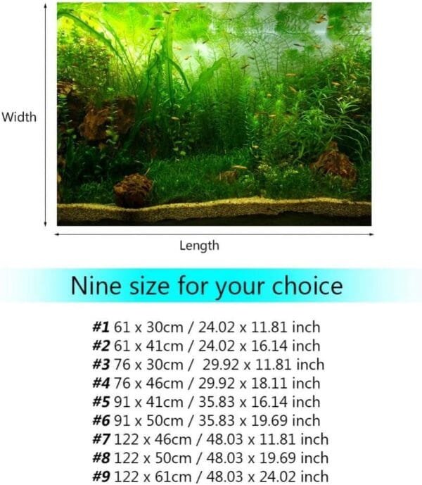 Fondo del Acuario Cartel Verde Agua Hierba Estilo acuático Fondo del Tanque de Peces Decoración Adhesiva de PVC Papel de la pecera Papel Tapiz Decoración(76 * 30cm) - Image 5
